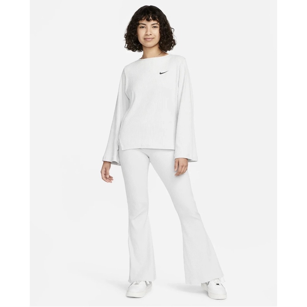 $80 Nike Women's Med Sportswear‎ High Waisted Ribbed Jersey Pants DV7868-025 NWT